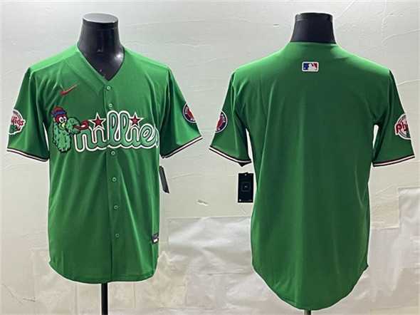 Mens Philadelphia Phillies Blank Green Phanatic Limited Stitched Jersey->philadelphia phillies->MLB Jersey